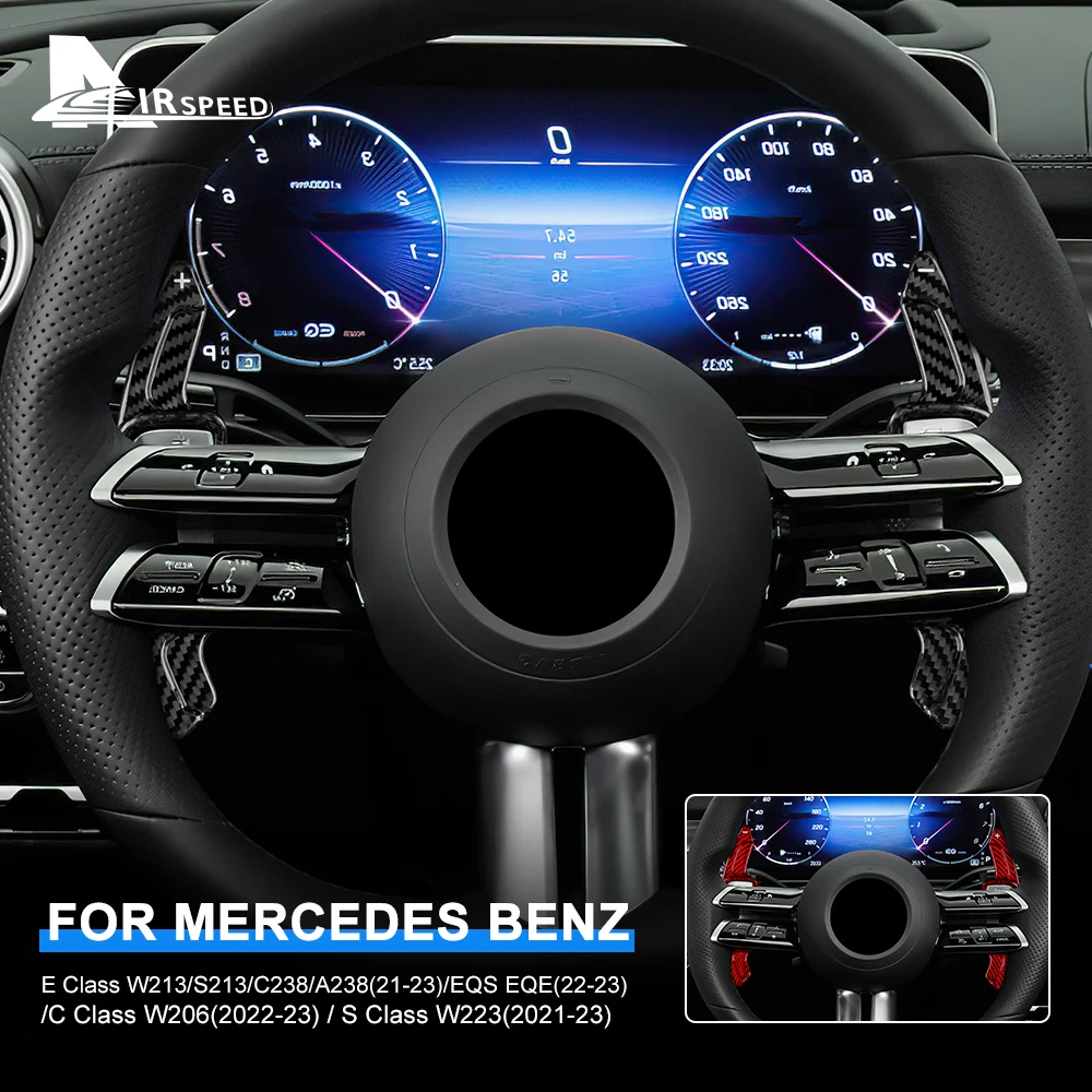 

For Mercedes-Benz C E S Class W206 W213 S213 C238 A238 W223 EQS EQE Real Hard Carbon Fiber Car Steering Wheel Paddle Shifter