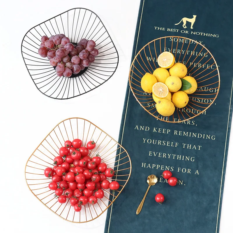 

Simple and creative iron lotus leaf metal fruit basket, iron fruit plate, home living room desktop fruit plate