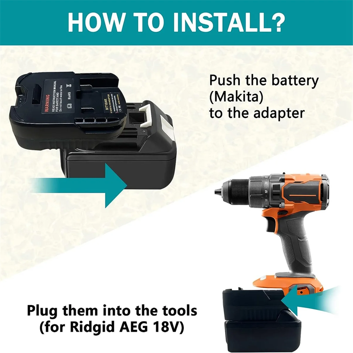Адаптер для аккумулятора MT18AR Makita литий-ионная батарея 18 в/20 в RIDGID/AEG 18В/20В