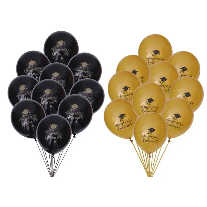 

20 Pcs Latex Balloons Graduation Season Party Balloons Graduation Balloon Decor
