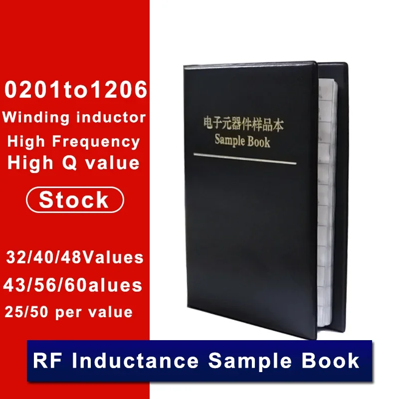 Фото RF High Q Value RF Chip Индуктор Образец книги Набор 0201 0402 0603 0805 1206 5% Высокочастотная индуктивность обмотки Smd №1