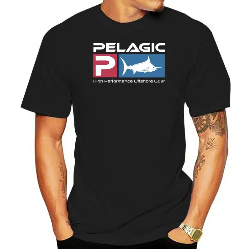 

Pelagic MenT shirt Black T- SHIRT Short Cotton tee shirt Casual O-Neck Print Broadcloth