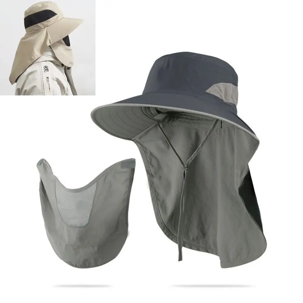 

Anti-UV Sun Fishing Hat Detachable Neck Face Flap Sun Hat Summer Mountaineering Caps for Men & Women