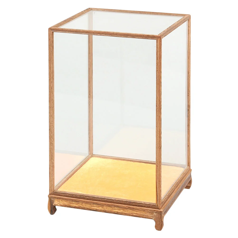 

Glass Display Case Action Figure Showcase Toy Stand Clear Square Holder Cabinet Black Peg Board Ornaments