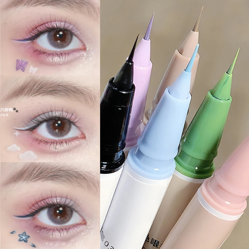 

6 Colors Colorful Liquid Eyeliner Pen Waterproof Fast Drying Lasting Matte Blue Purple Pink Neon Eyliner Pencil Makeup Cosmetic