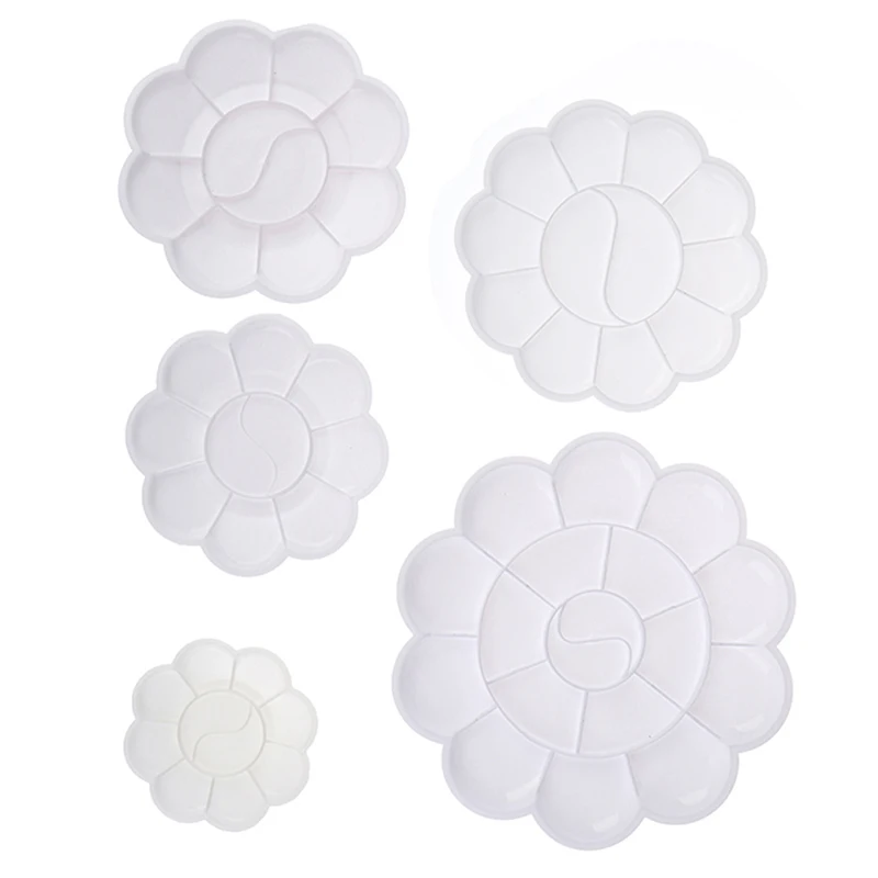 

4 Size Palette Art Alternatives Paint Plastic Palette Supply White Watercolor Palette Pigment Tray Painting Supplies