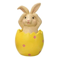 cartoon bunny resin figurine easter decorations for home various shape ester bunny statue yellow resin pendants decor for home