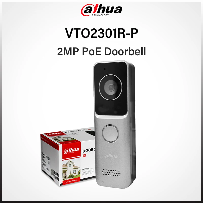 Фото Оригинальный видеодомофон Dahua 2MP PoE VTO2301R-P для улицы, миниатюрный IP-видеодомофон с ONVIF, HD ночным видением, двусторонней аудиосвязью и полной цифровой технологией. №1