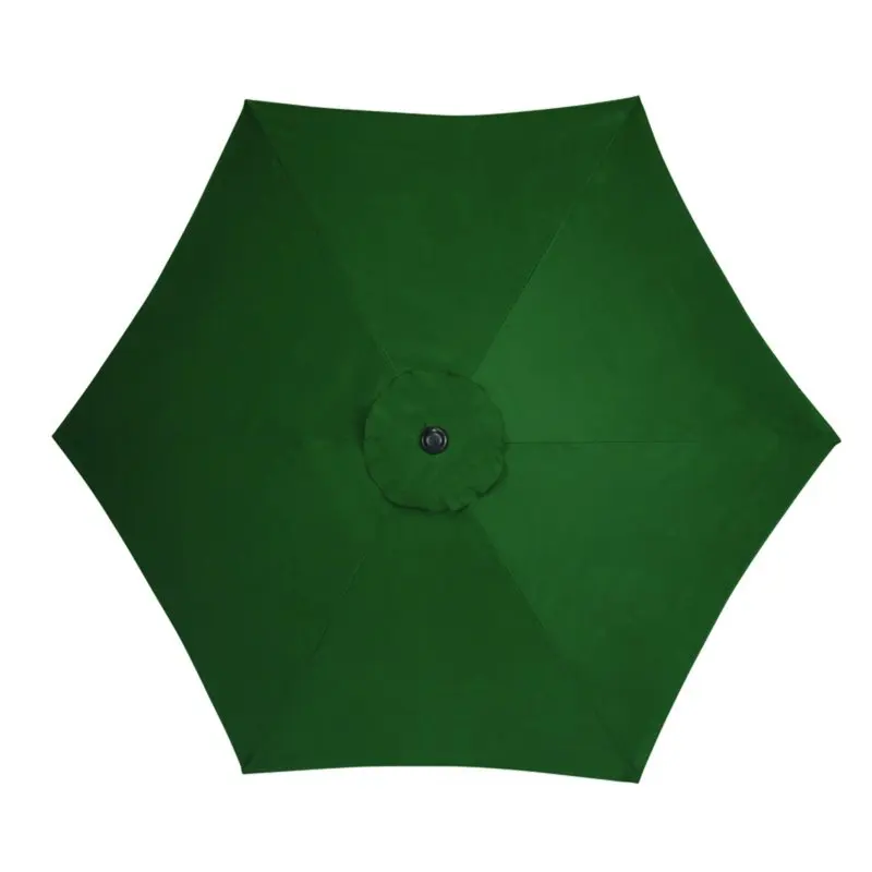 

9' Outdoor Patio Market Umbrella, Push Button Tilt, Crank, 6 Ribs, Green