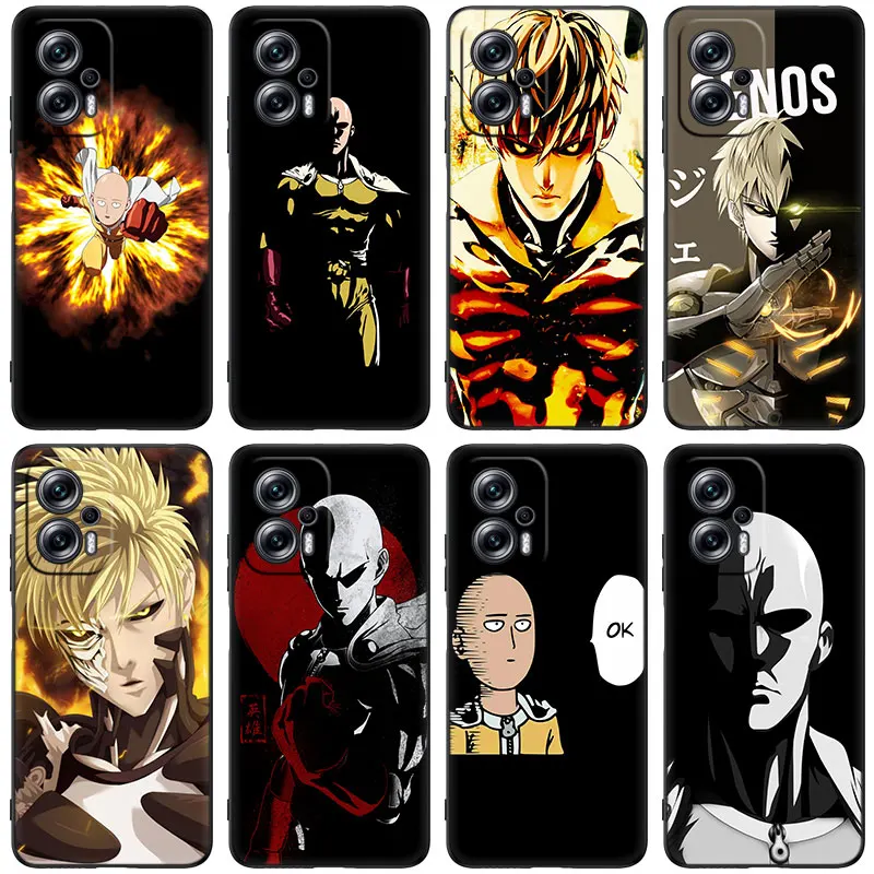 Черный чехол для телефона с аниме One Punch Man Genos для Xiaomi Mi POCO X4 X3 NFC X2 F4 F3 GT 5G C3 C31 C40 F1 M5 M5S M4 M3 M2 F2 Pro