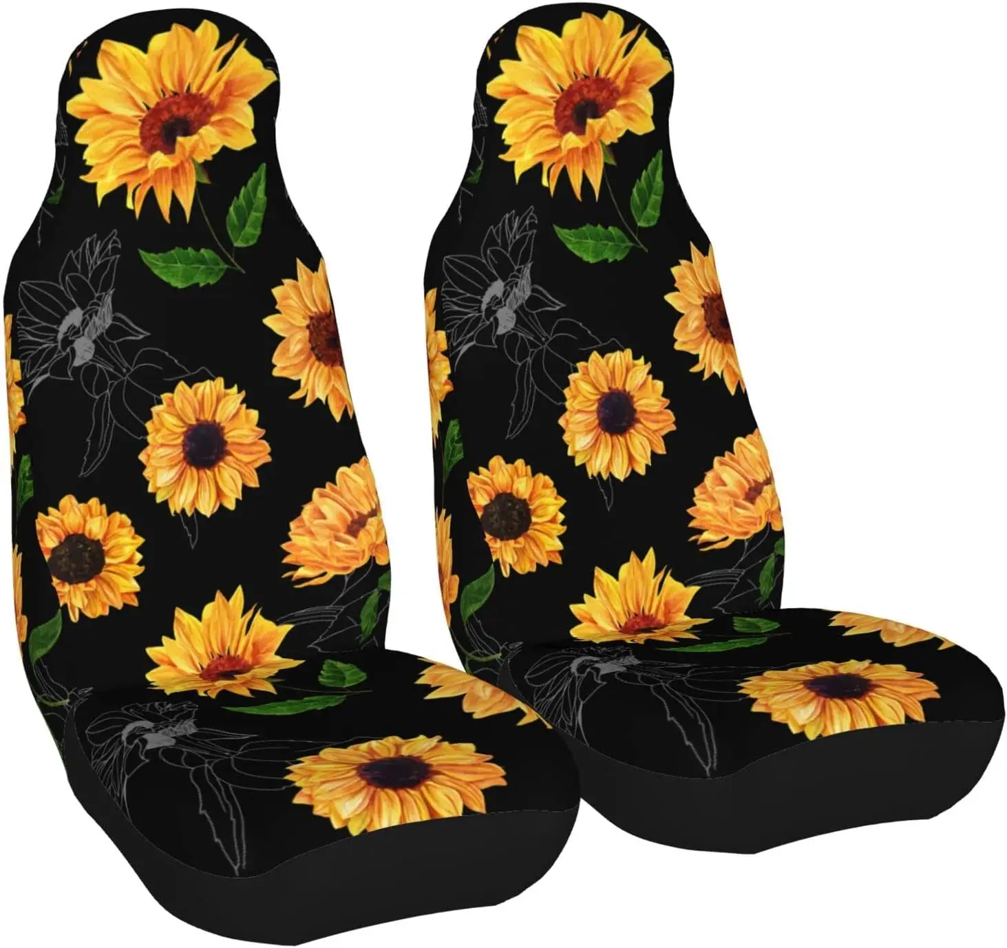 

Car Seat Covers 2pcs Sunflowers Front Car Seats Vehicle Enterior Protector Suitable Fits Most Car Auto SUV Sedan Truck
