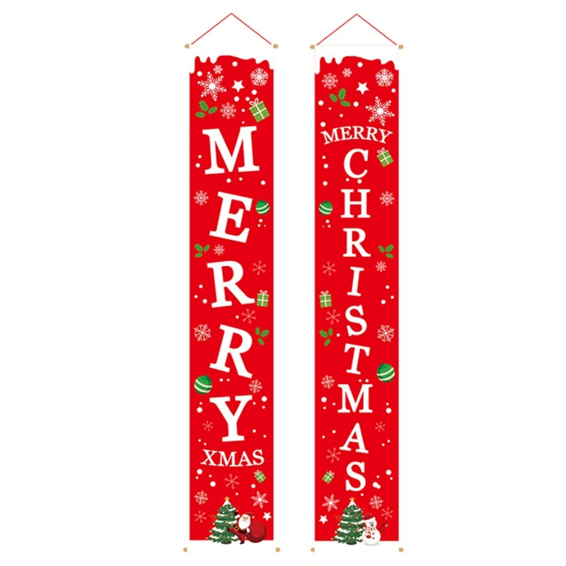 

Christmas Porch Sign Decoration Christmas Decorations,Merry Christmas Banner,Red Christmas Couplet Porch Wall Hanging