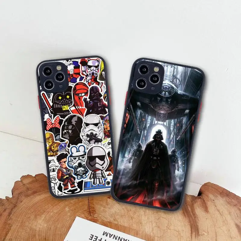 

Darth Vader Star Wars Film Series Phone Case For iphone 13 12 11 Pro Max Mini XS 8 7 Plus X SE 2020 XR Matte Transparent Cover