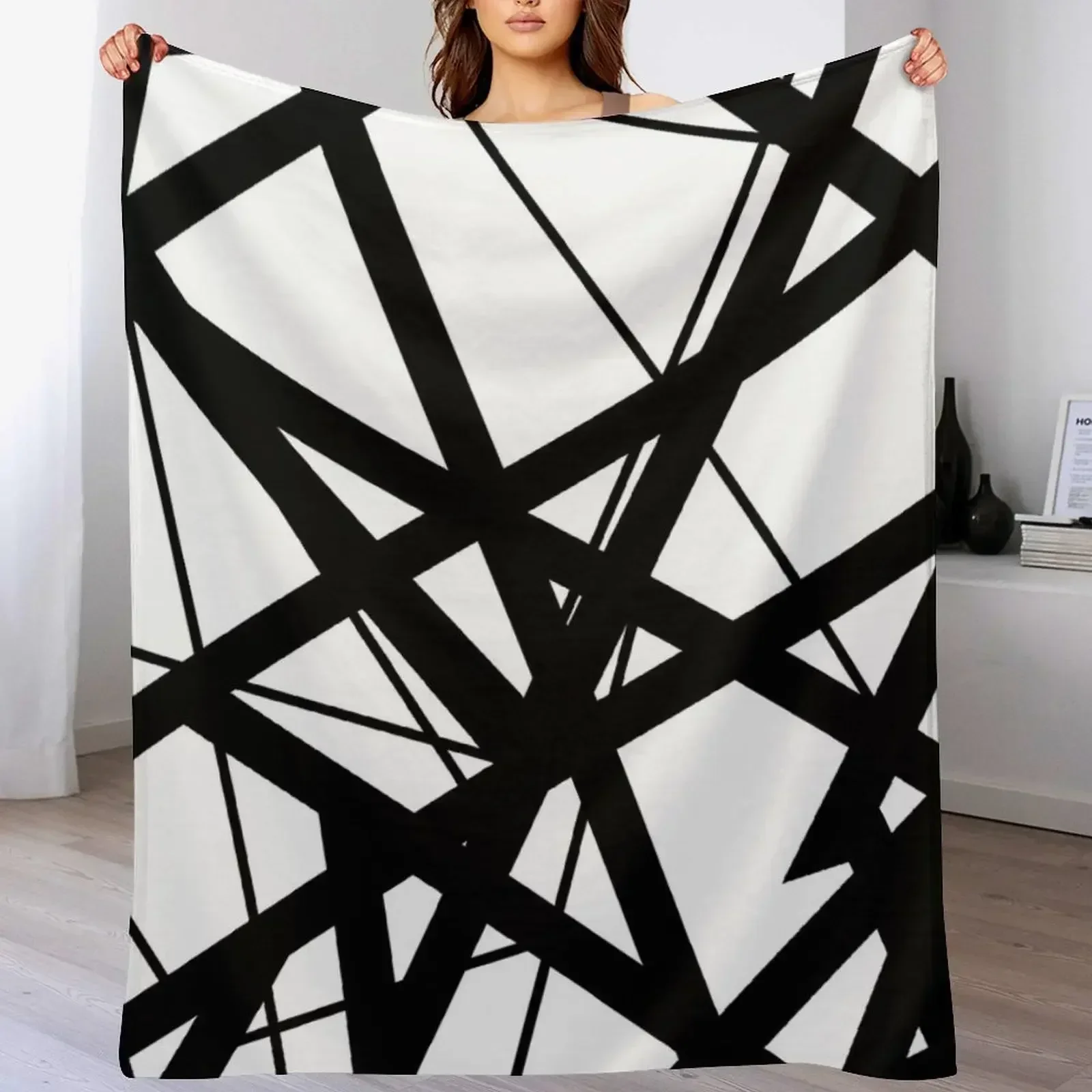 EVH: аутентичный дизайн в черно-белую полоску (чисто-белый) Плед Фланелевая ткань