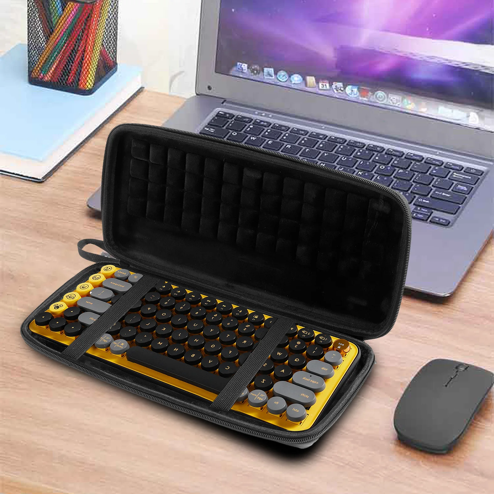 

Waterproof Keyboard Storage Case Portable Travel Box Hard PC Storage Bag for Logitech POP Keys Case Advanced Wireless Keyboard