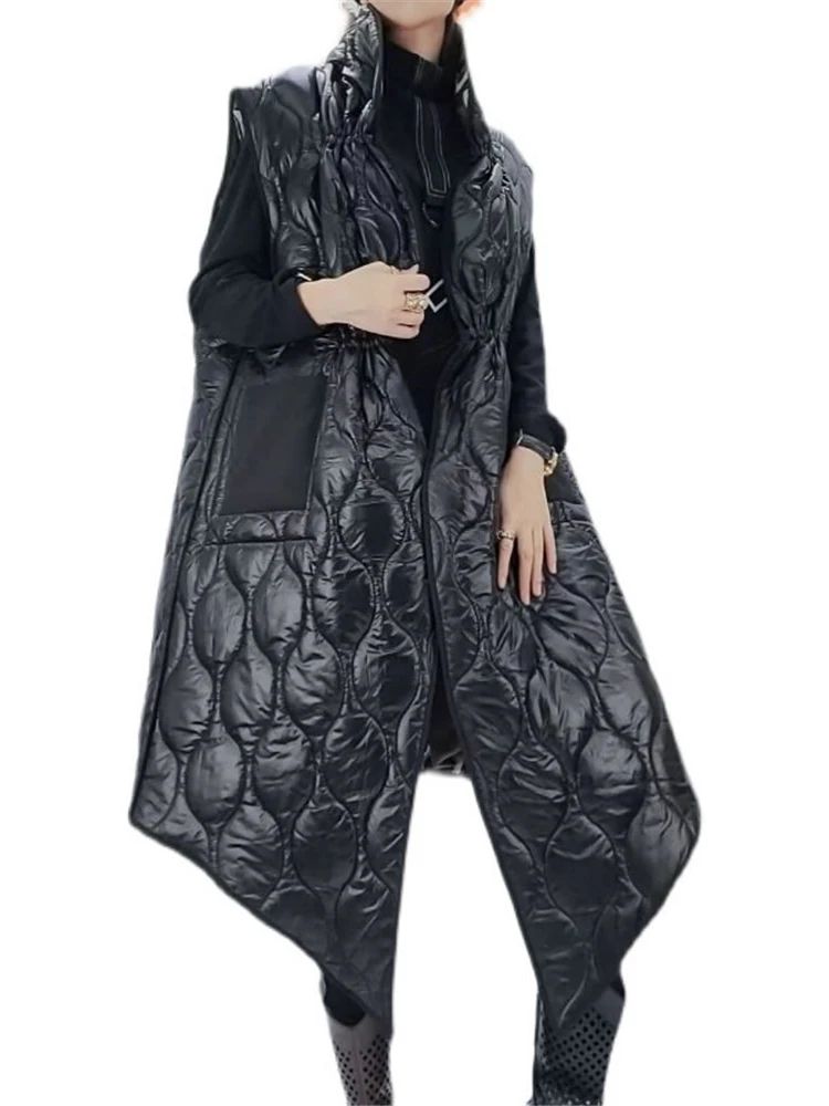 Женский жилет с принтом XITAO модный Осенний без рукавов карманом и надписью Goddess Fan