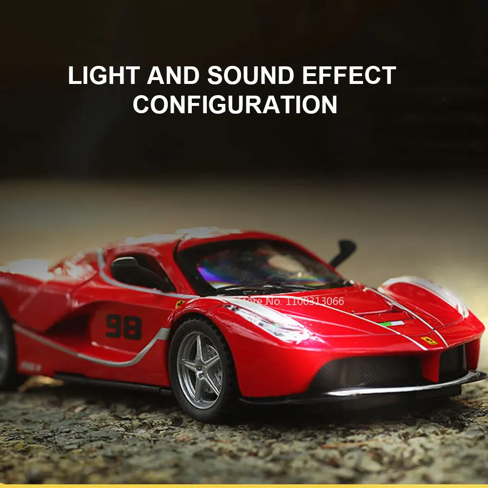 

1:32 Diecast Alloy Car Model Metal Pull Back Simulation Car Toy Boy Sports Car Ornament With 2 Doors Can Be Opened Gift Car Toy