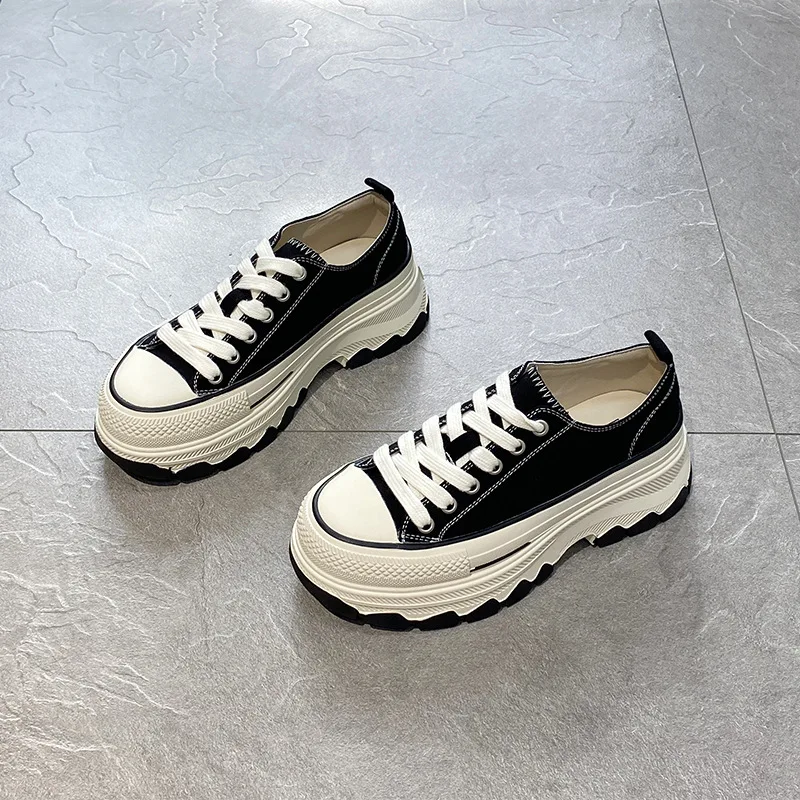 

Холщовая обувь на плоской подошве, со шнуровкой, Размеры 35-40