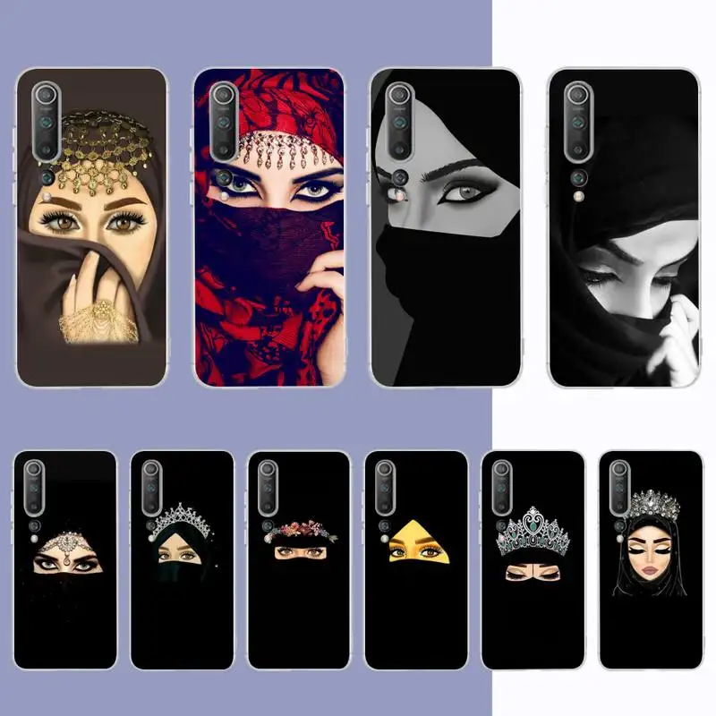 

Woman Crown Muslim Islamic Gril Eyes Phone Case for Samsung S21 A10 for Redmi Note 7 9 for Huawei P30Pro Honor 8X 10i cover