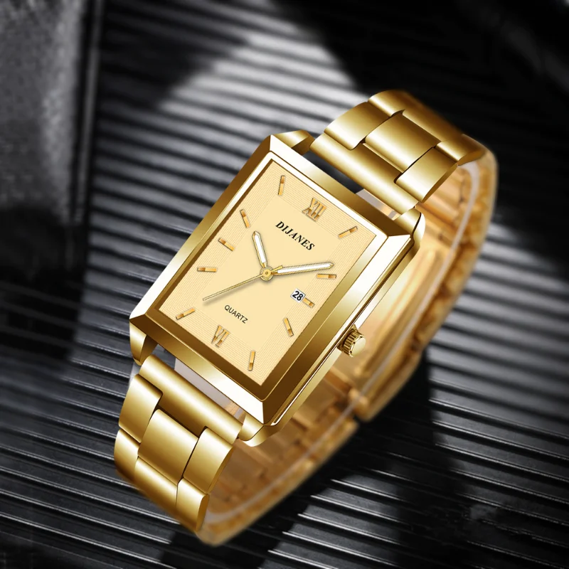 

Fashion Mens Business Watches for Men Rectangle Stainless Steel Quartz Wrist Watch Man Casual Watch Zegarek Męski Klasyczny