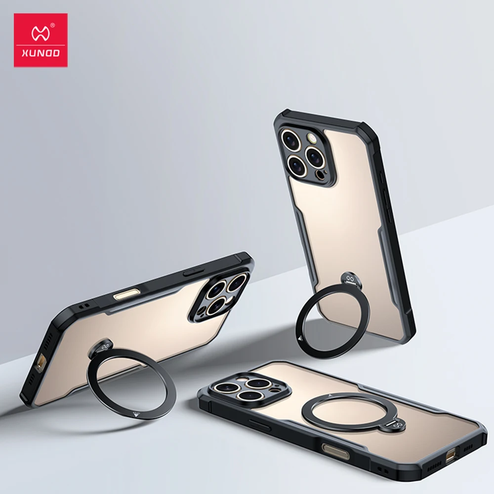 Фото Xundd для iPhone 16 15 Pro Max 16 Plus 16, чехол с магнитным держателем 360 °   Вращающаяся подушка безопасности, защита от падения, задняя крышка из ТПУ и ПК №1