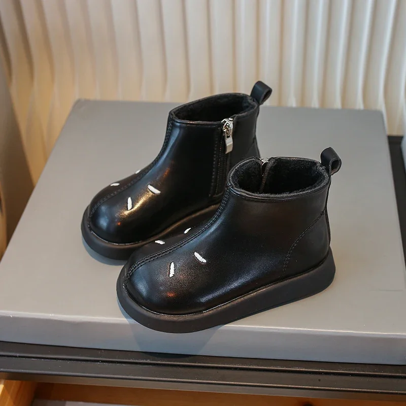 Zapatos Niña Детские ботильоны с круглым носком новые зимние плюшевые хлопковые