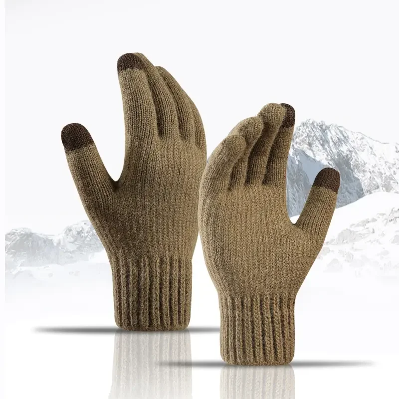 

Новинка 2023, мужские теплые перчатки, мягкие зимние теплые вязаные мужские перчатки из альпаки для работы и занятий спортом на открытом воздухе