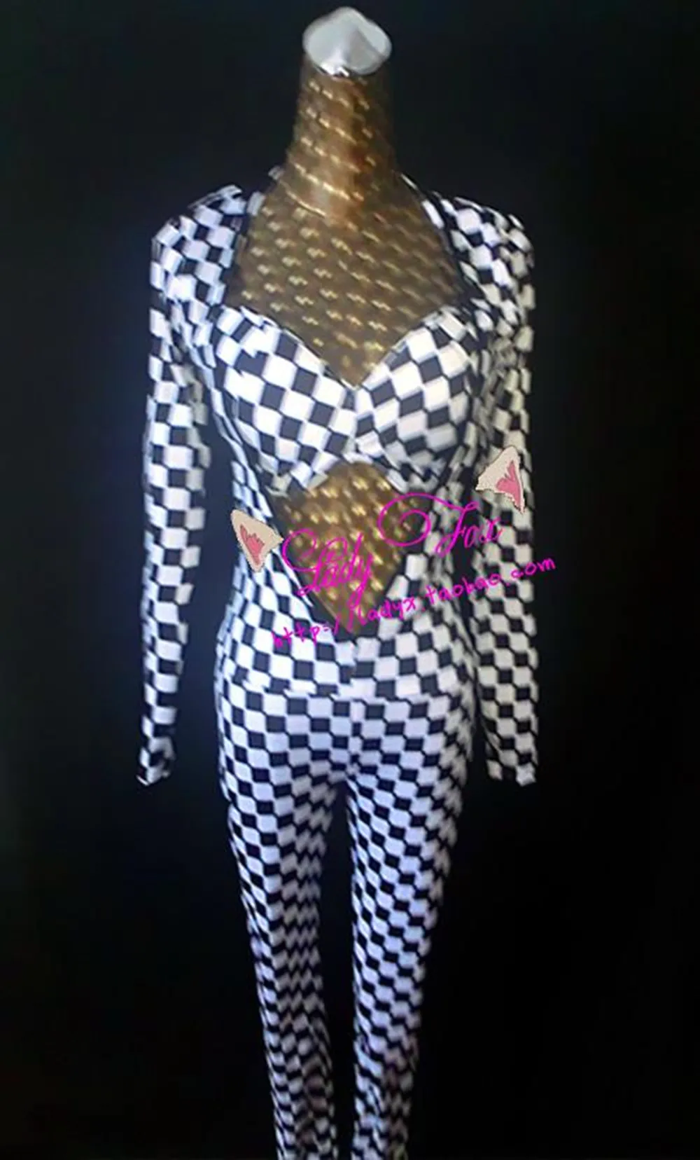 Клетчатый комбинезон бикини Secy GOGO танцевальный костюм для женщин ночного клуба