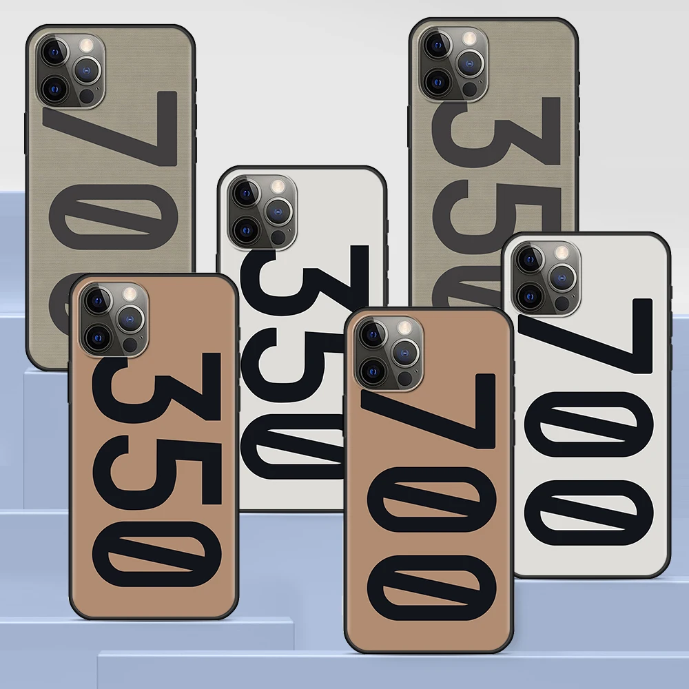 

350 700 Yeezy-design Case For IPhone 13 11 12 Pro Max XR 7 8 + X 6 6S Plus XS 5 5s SE 2020 Coque Black Soft Phone Cover Funda