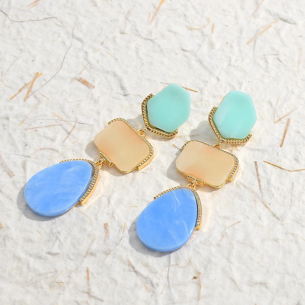 Богемные полимерные серьги-подвески для женщин и девушек искусственные камни