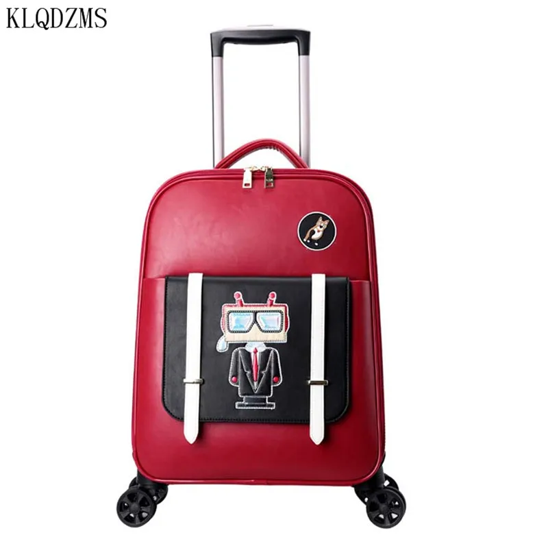 KLQDZMS Good Personality Storage Trolley Case Light Suitcase Female 18 Inch Silent Universal Wheel Luggage Fashion Boarding Case