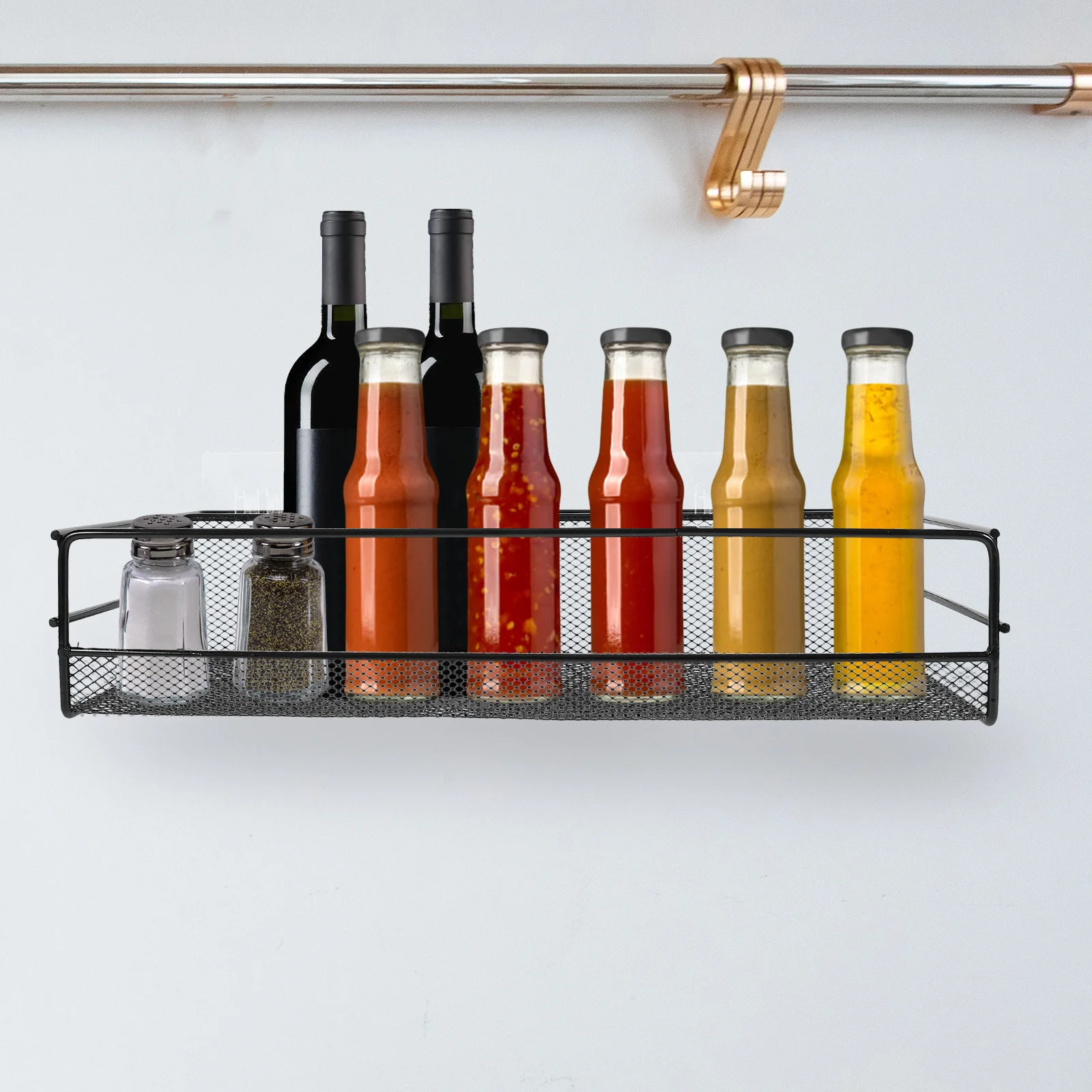 Раковина железная сетка кухонная стена стеллаж для хранения без гвоздей корзины