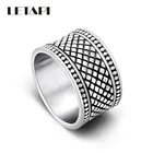 LETAPI серебряное кольцо с цветной сеткой, широкая версия кольца для мужчин и женщин, мужское кольцо на палец, кольцо из титановой стали