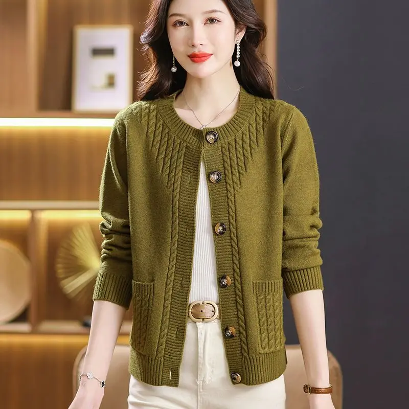 Женский однобортный трикотажный кардиган