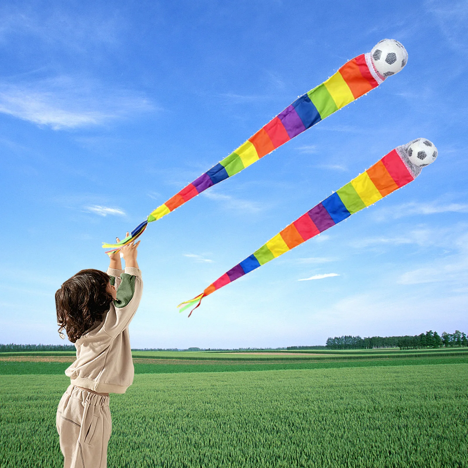 

Rainbow Sky Tails Ball 1Pcs Colorful Soft Rainbow Play Balls For Kids Kindergarten Sports Equipment Safe For Outdoor And Indoor