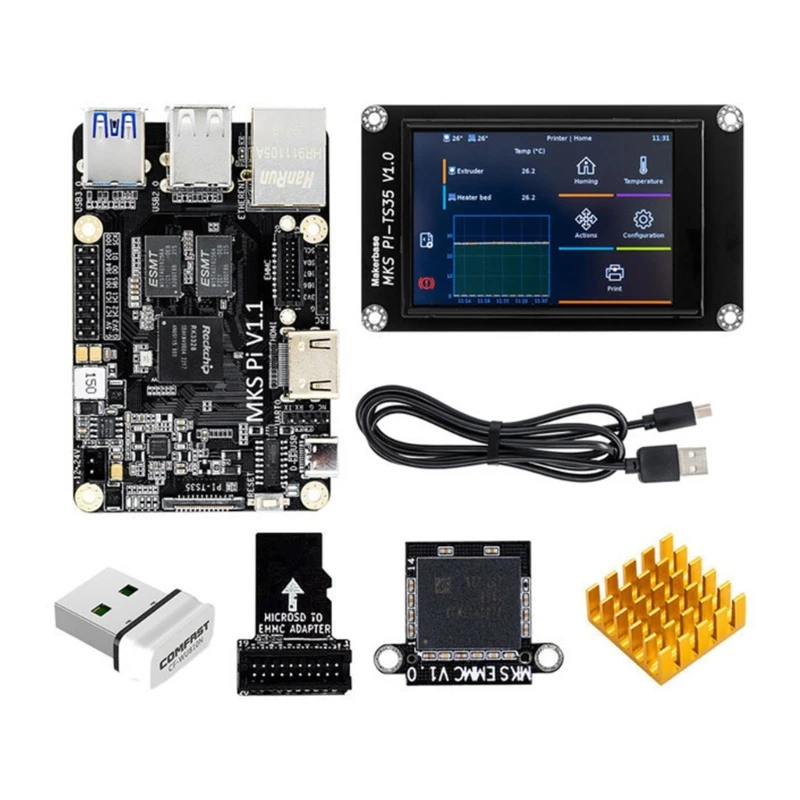 

MKS PI V1.1 Control Card Controller 64bits SOC-onboard PI-TS35 Display Klipper Screen for Voron 3D Printer Motherboard