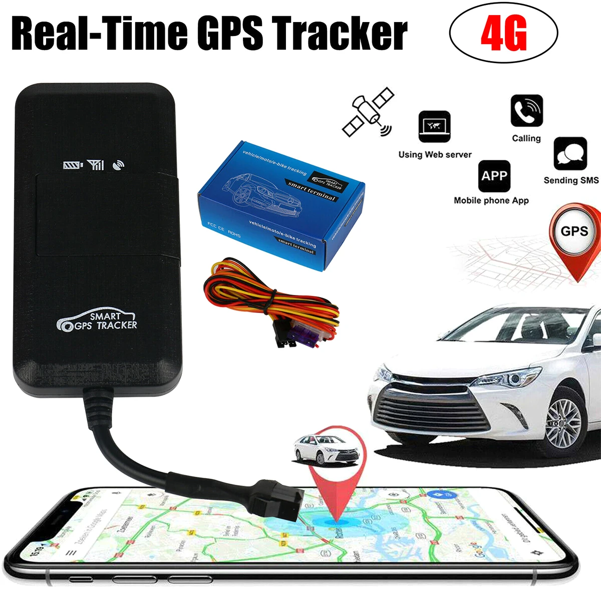 

4G LTE GPS Tracker Real-Time GPS Tracker Vehicle Motorcycle Car Mini GPS GSM SMS locator With Real Time Tracking Alarm Tracker