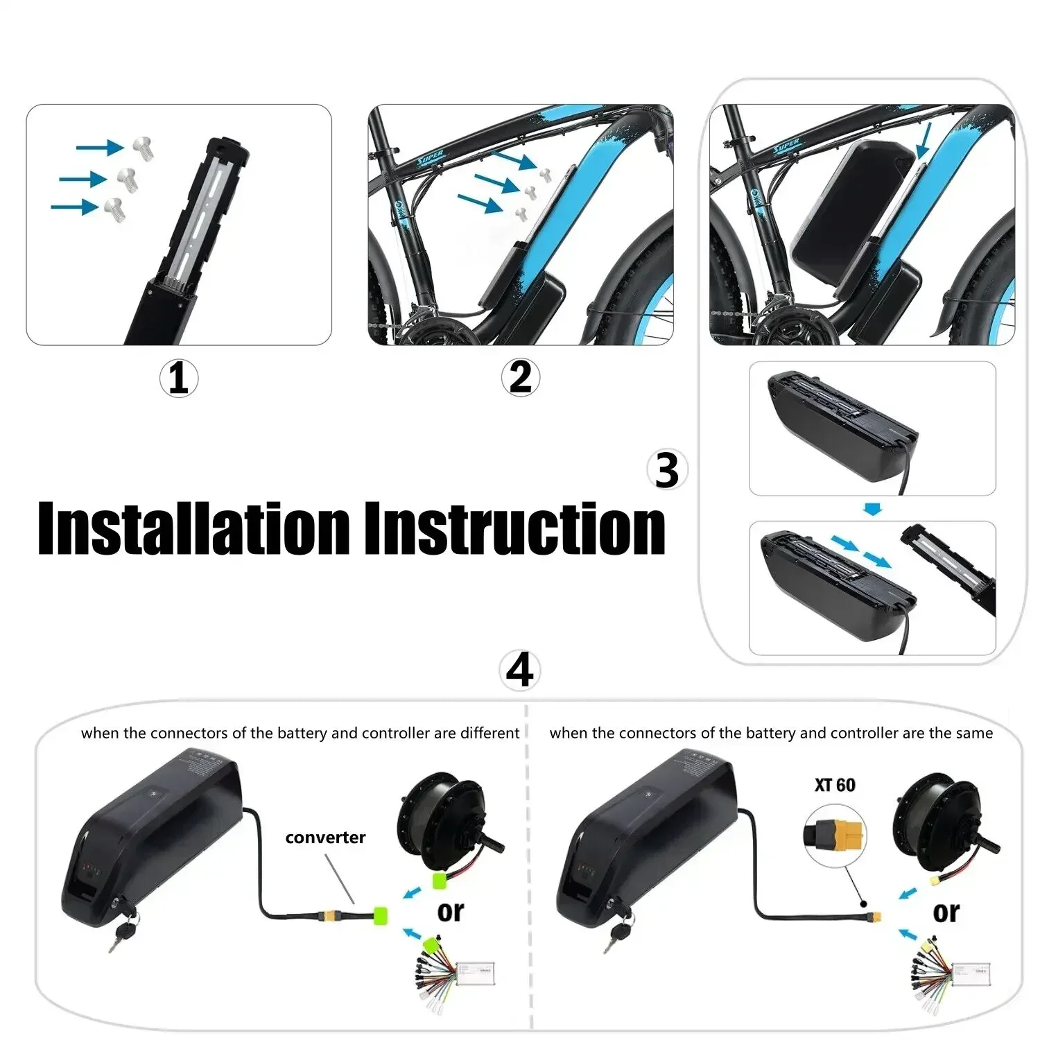 Аккумулятор для Hailong EBike 36В/48В 10/15/20 Ач Li-Ion