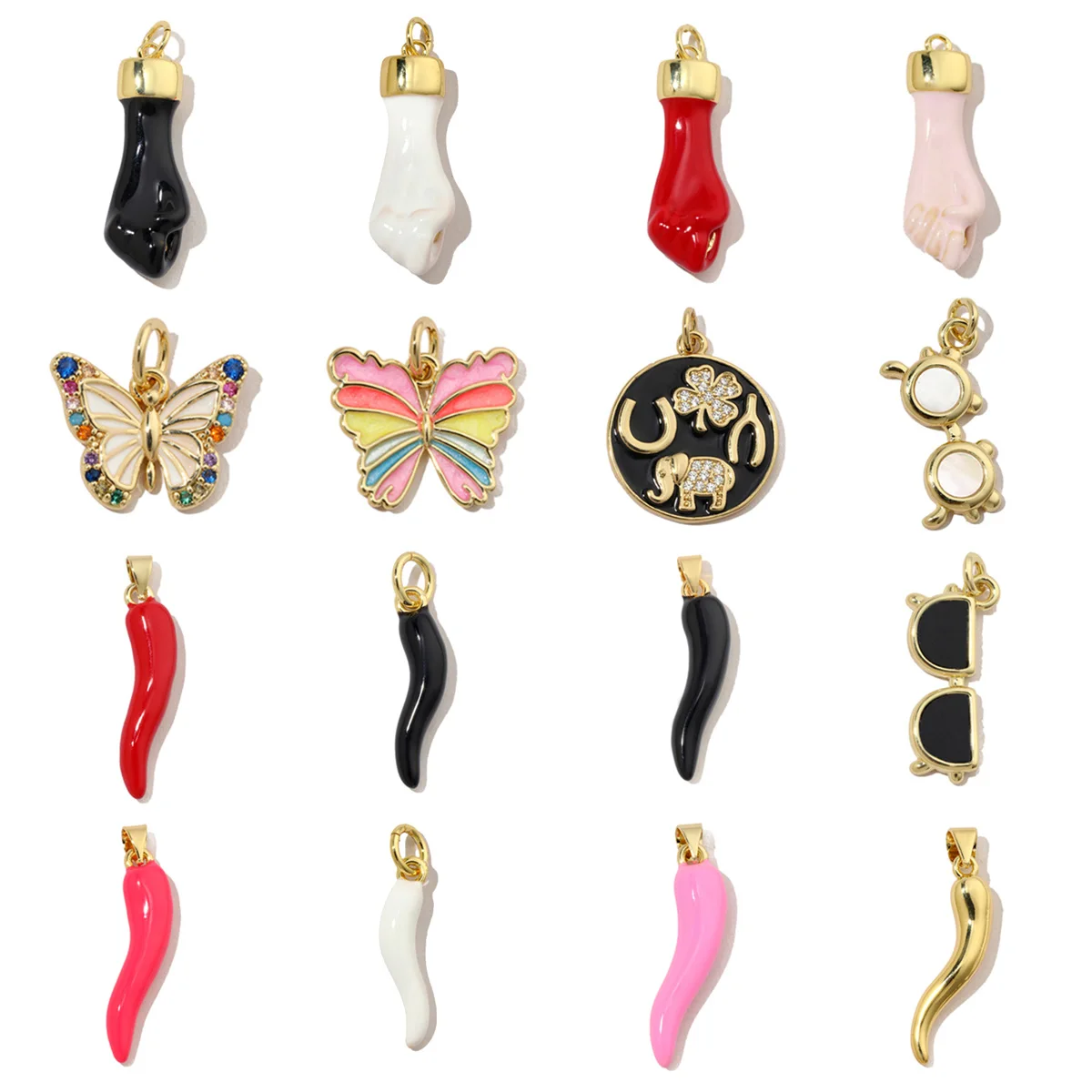 3 шт./лот 18 К позолоченные очки-паприки DIY подвески женские кубический циркон