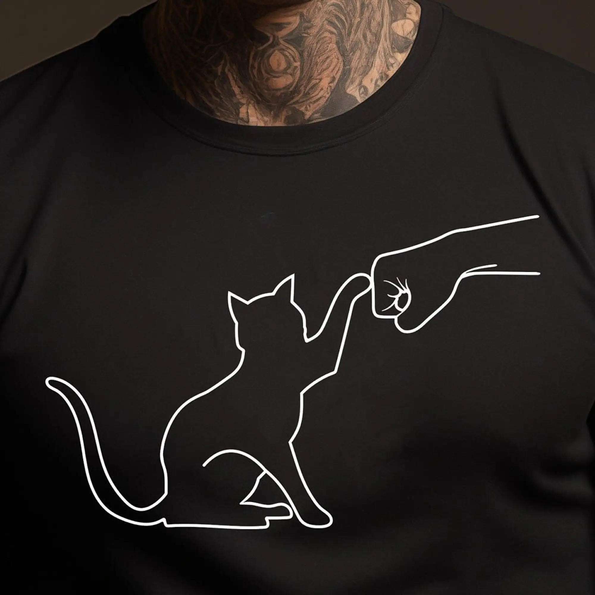 Футболка с изображением кулака и кота забавная хлопковая Человека для