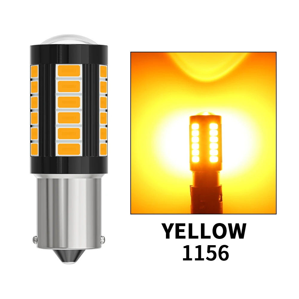 

2 шт. 1156 1157 5630 33SMD Автомобильный светодиодный фонарь P21W BAU15S P21/5W 7440 W21W 12V 24V Грузовик Белый DRL Указатель поворота Лампа заднего хода Диод