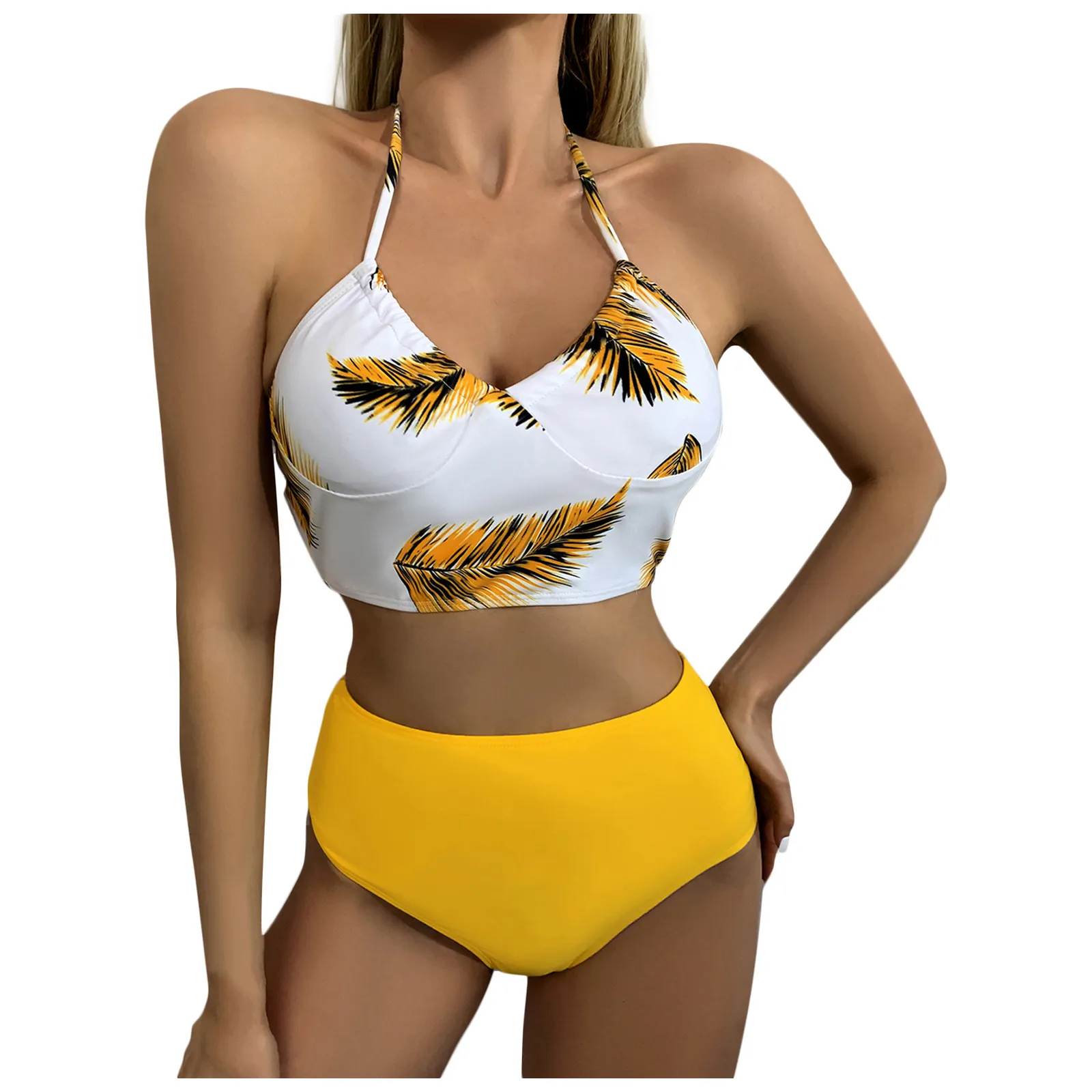 

Женский купальник, Раздельный купальник с вышивкой и принтом, сексуальные купальники на бретельках, танкини, мини-бикини