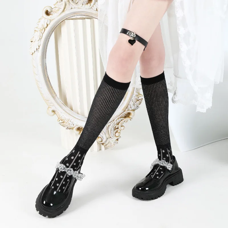 

Носки Женские однотонные до середины икры, модные простые балетные, ажурные персонализированные, лето