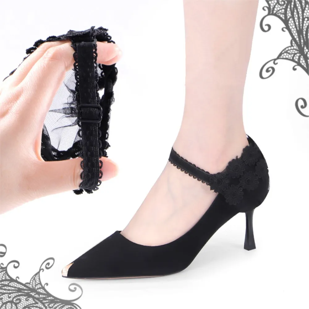Lacy Elastic Shoes laces For Women High Heels Decorations Lazy Shoelace Accessories Band Anti Falling Heel Non-Slip Shoes Lace
