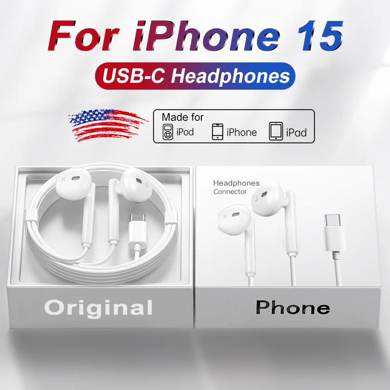 Cuffie originali USB-C per Apple iPhone 15 Pro Max 14 13 12...