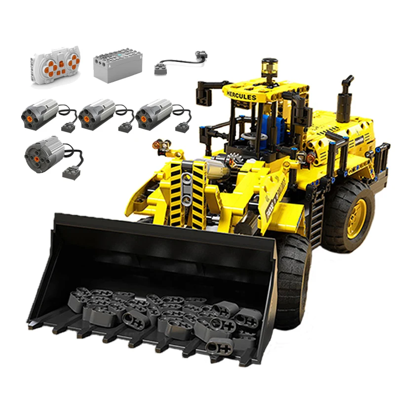 

High tech Car Bulldozer APP Remote Control Moter Power T4002 Bricks Building Blocks Truck Construction Toys For Kids Sets Gift