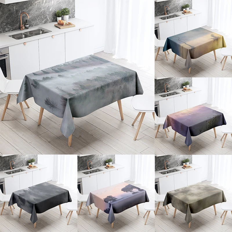 

Misty Peak View Tablecloth Party Restaurant Banquet Decoration Anti-Stain Waterproof Tablecloth Home Table Decoration
