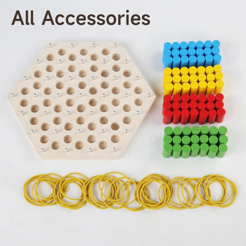 Деревянные Игрушки Шахматная Игра Стратегическая Настольная С Резиновой Лентой