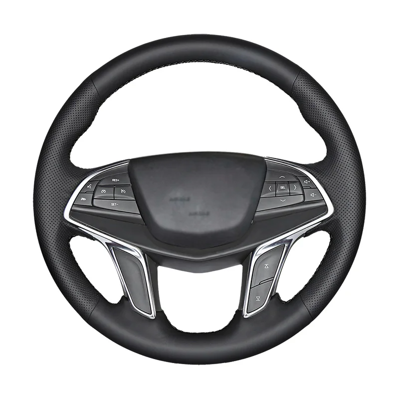 

Car Steering Wheel Cover DIY Non-Slip Wear-Resistant Black Genuine Leather For Cadillac XT5 CT6 XT4 CT5 XTS XT6 CT4 ATSL SRX