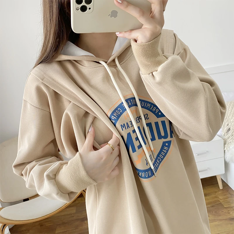 Breastfeeding Long Maternity Hoodie Baby Carrier Sweater Spring And Autumn Female Clothing Mother-To-Be Maternity Clothes 6001B